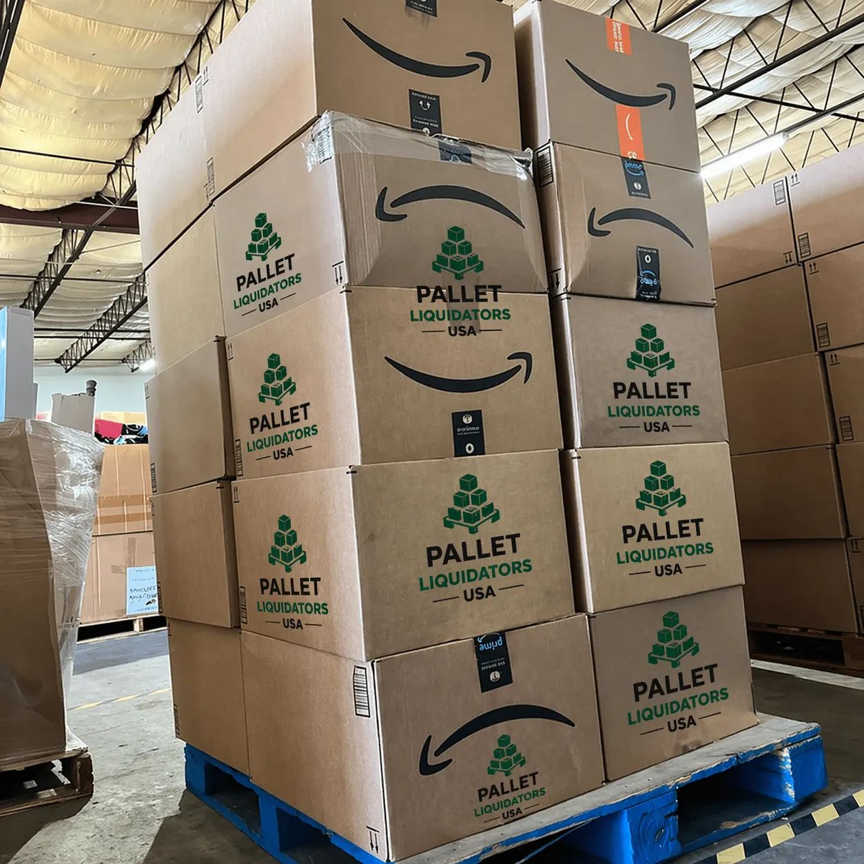 Warehouse full of wholesale liquidation pallets